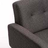 LUNA FABRIC 2 SEATER - DARK GREY/NAT LEG