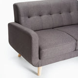 LUNA FABRIC 2 SEATER - DARK GREY/NAT LEG