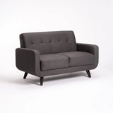 LUNA FABRIC 2 SEATER - DARK GREY/DARK LEG