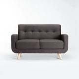 LUNA FABRIC 2 SEATER - DARK GREY/NAT LEG