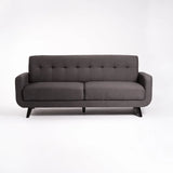 LUNA FABRIC 3 SEATER - DARK GREY/DARK LEG