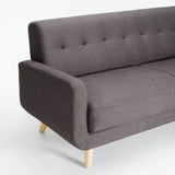 LUNA FABRIC 3 SEATER - DARK GREY/NAT LEG