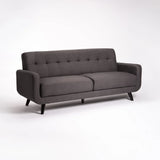 LUNA FABRIC 3 SEATER - DARK GREY/DARK LEG