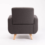 LUNA FABRIC ARMCHAIR - DARK GREY/NAT LEG
