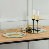 LUXE ROUND SET OF 2 MIRROR TRAYS