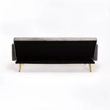 MAC VELVET SLEEPER COUCH - DARK GREY/GOLD LEGS