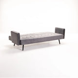 MAC VELVET SLEEPER COUCH - DARK GREY/BLACK LEGS