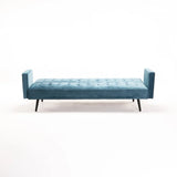 MAC VELVET SLEEPER COUCH - TEAL/BLACK LEGS
