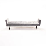 MAC VELVET SLEEPER COUCH - DARK GREY/BLACK LEGS