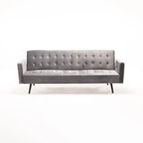 MAC VELVET SLEEPER COUCH - DARK GREY/BLACK LEGS