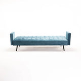 MAC VELVET SLEEPER COUCH - TEAL/BLACK LEGS