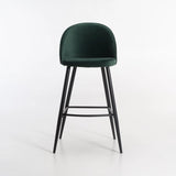 MADDIE VELVET BARSTOOL - FOREST GREEN