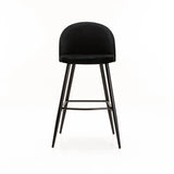 MADDIE VELVET BARSTOOL - BLACK