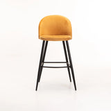 MADDIE VELVET BARSTOOL - MUSTARD