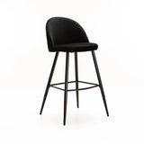 MADDIE VELVET BARSTOOL - BLACK