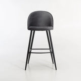 MADDIE VELVET BARSTOOL - GREY