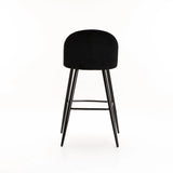 MADDIE VELVET BARSTOOL - BLACK