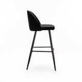 MADDIE VELVET BARSTOOL - BLACK