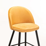 MADDIE VELVET BARSTOOL - MUSTARD