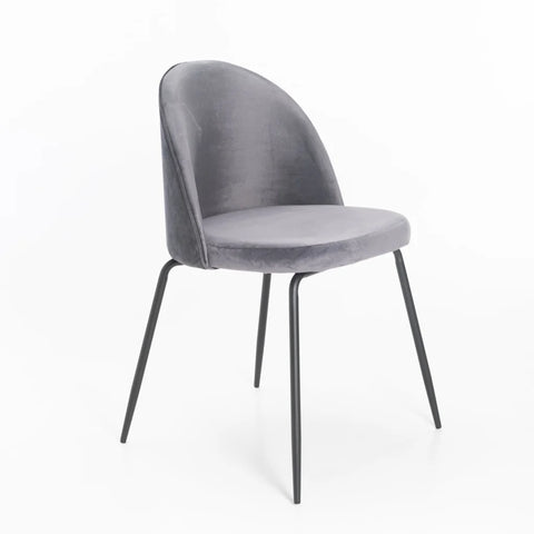 MADDIE VELVET DINING CHAIR - GREY