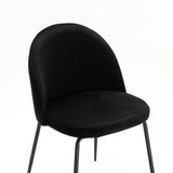 MADDIE VELVET DINING CHAIR - BLACK