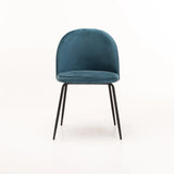 MADDIE VELVET DINING CHAIR - PETROL BLUE