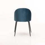 MADDIE VELVET DINING CHAIR - PETROL BLUE