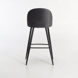 MADDIE VELVET KITCHEN STOOL - GREY