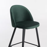 MADDIE VELVET KITCHEN STOOL - FOREST GREEN