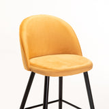 MADDIE VELVET KITCHEN STOOL - MUSTARD