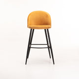 MADDIE VELVET KITCHEN STOOL - MUSTARD