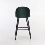 MADDIE VELVET KITCHEN STOOL - FOREST GREEN