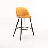 MADDIE VELVET KITCHEN STOOL - MUSTARD