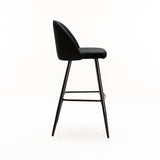 MADDIE VELVET KITCHEN STOOL - BLACK