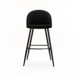 MADDIE VELVET KITCHEN STOOL - BLACK