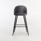 MADDIE VELVET KITCHEN STOOL - GREY