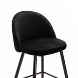 MADDIE VELVET KITCHEN STOOL - BLACK