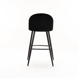 MADDIE VELVET KITCHEN STOOL - BLACK