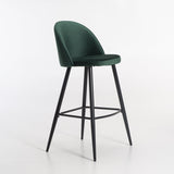 MADDIE VELVET KITCHEN STOOL - FOREST GREEN