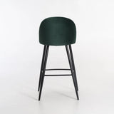 MADDIE VELVET KITCHEN STOOL - FOREST GREEN