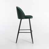 MADDIE VELVET KITCHEN STOOL - FOREST GREEN