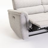 MARCO FABRIC ELECTRIC POWER 3 SEATER RECLINER-GREY