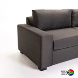 MATEO FABRIC 3 SEATER - DARK GREY