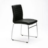 MIA LEATHER TOUCH CHROME DINING CHAIR - BLACK