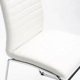 MIA LEATHER TOUCH CHROME DINING CHAIR - WHITE