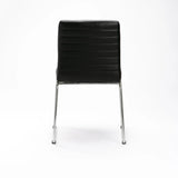 MIA LEATHER TOUCH CHROME DINING CHAIR - BLACK