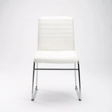 MIA LEATHER TOUCH CHROME DINING CHAIR - WHITE