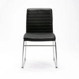 MIA LEATHER TOUCH CHROME DINING CHAIR - BLACK