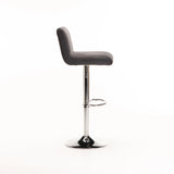 MIA VELVET BAR/KITCHEN STOOL - GREY