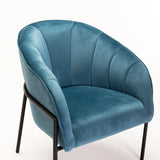 MIKO VELVET CHAIR - PETROL BLUE